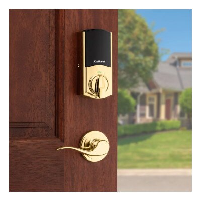Kwikset Home Connect 620 Smart Lock, Z-Wave 700 Long Range, Traditional with Deadbolt, Polished Brass